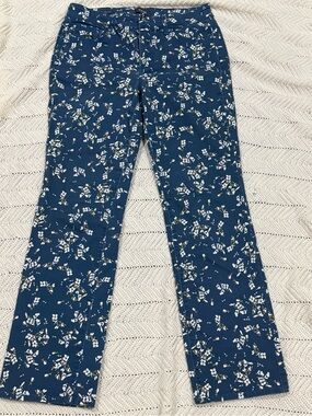 NYDJ Marilyn Straight Floral Print Jeans Women’s 8